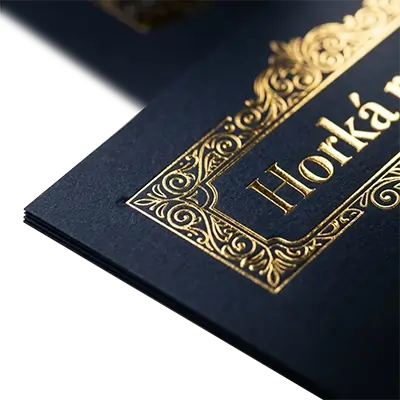 Povrchová úprava letáku: Horká ražba (fólie)